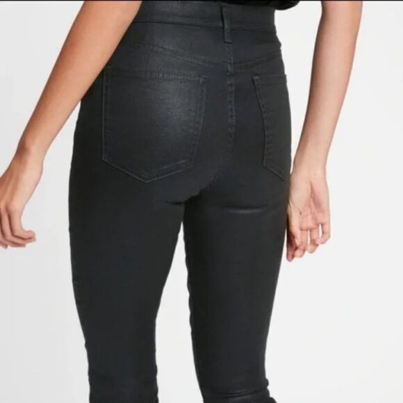 GAP Black Coated High Rise True Skinny Jeans with Washwell - Size 24-00R - Picture 2 of 16